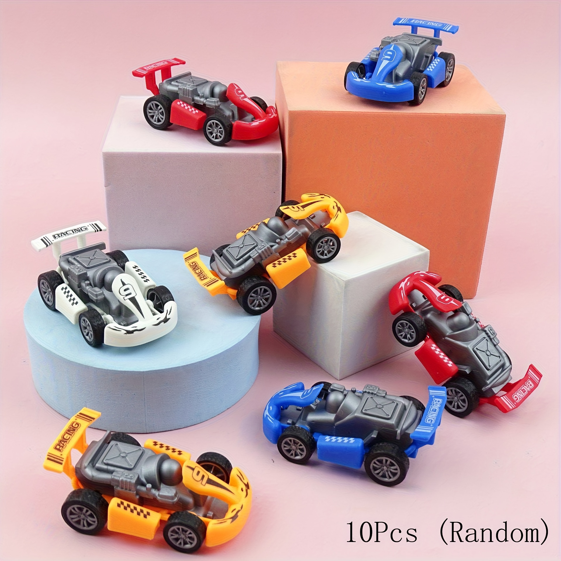 Image of 10pcs Random Toy, Race Car Model. No Batteries Required, A New And Funny Prank Toy. Birthday Party Small Gift; Christmas And Halloween Gift; School Gift