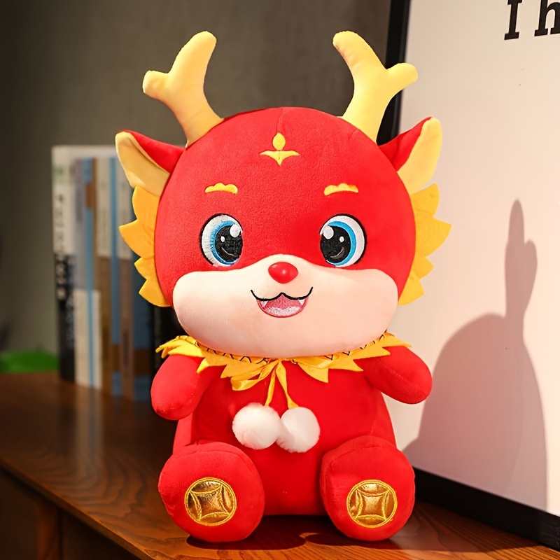 1pc 7,87 Pouces 2024 Mascotte Mignonne Dragon Rouge Peluche Animal Poupée  Ornement, Dragon Du Zodiaque Chinois Peluche Animal Doux Peluche Animal  Décor, Oreiller De Décoration Du Nouvel An, Cadeau Peluche Animal - Temu  France