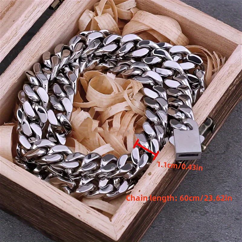 Men's Viking Rune Stainless Steel Cuban Chain Necklace