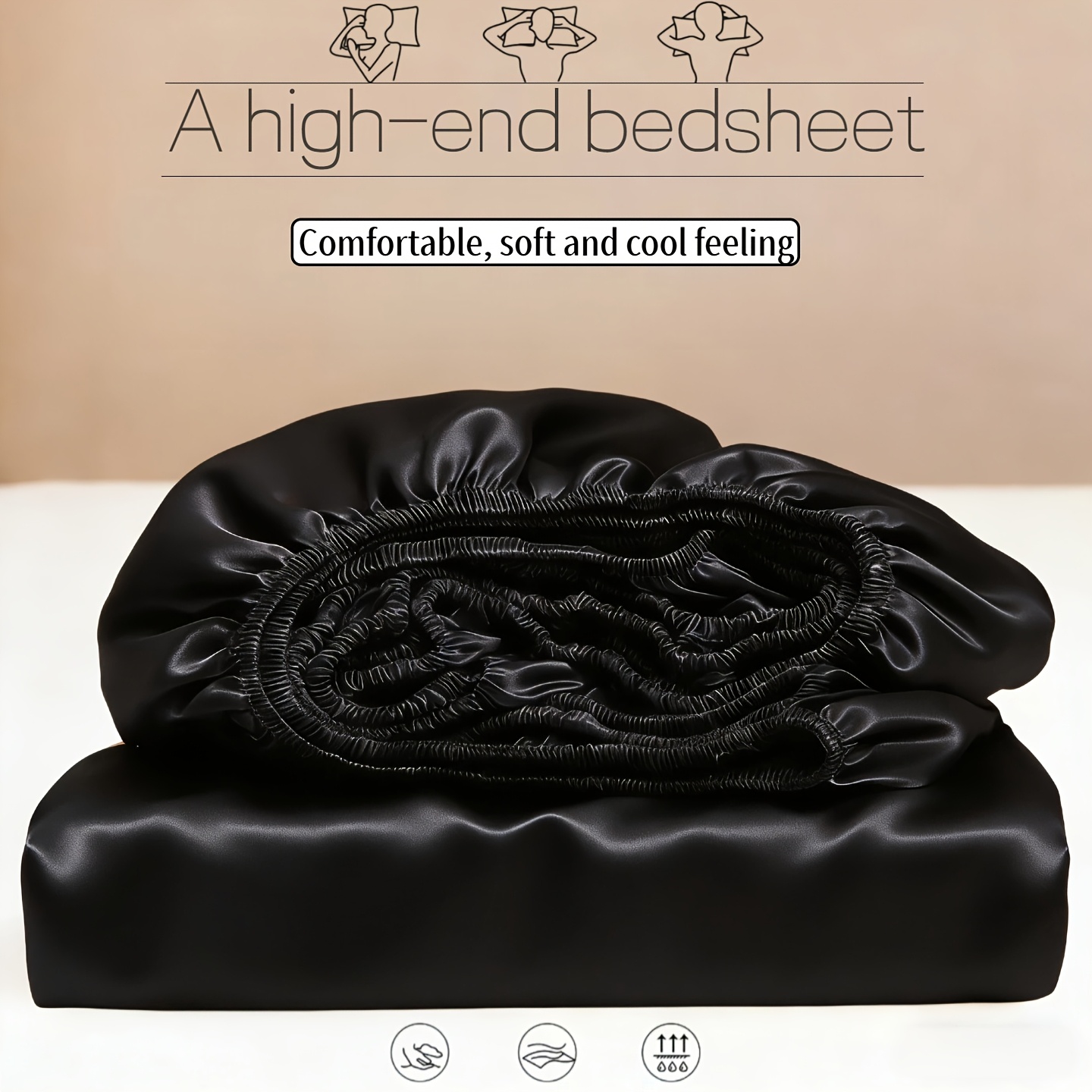 TEMU [spring And Summer Recommendation]1pc A High-end Cool Feeling Satin Bed Cover, Smooth And Breathable, In Single, Double, Queen/king Sizes, Easy