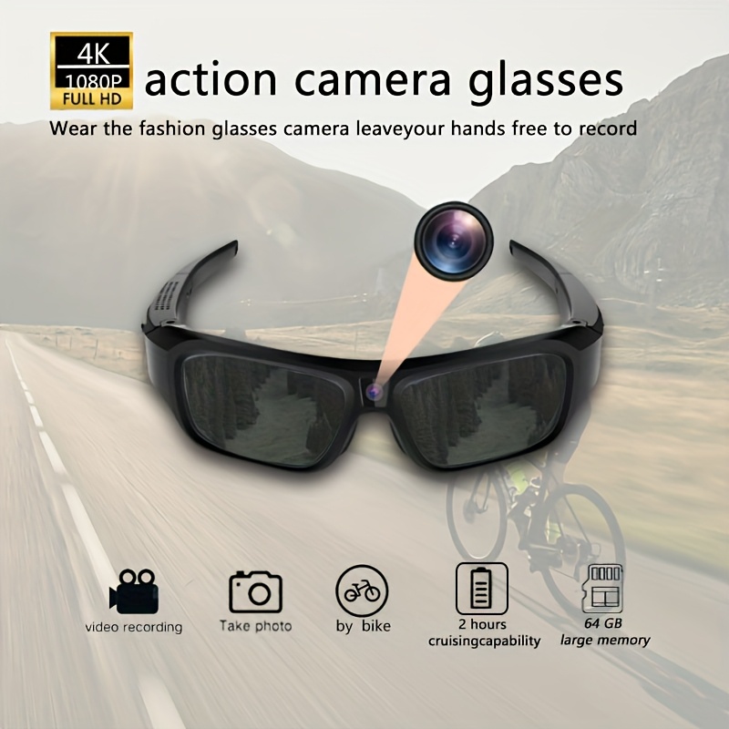 Camera Glasses Wearable Spy Camera With Audio 4K HD Video Smart