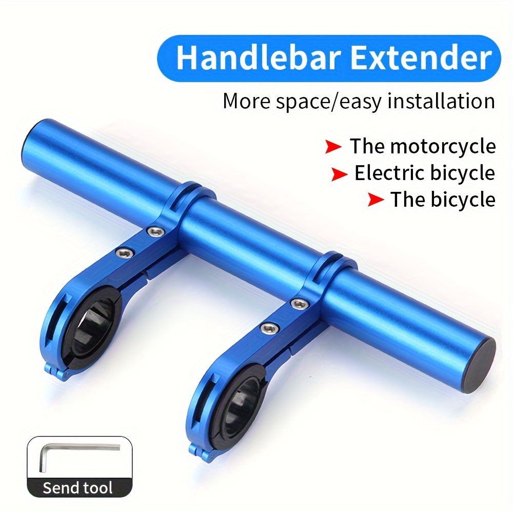 

Aluminum Alloy Bicycle Handlebar Extender, Mountain Bike Accessory Bar For Light/gps/mounts, Durable Cycling Extension Rack