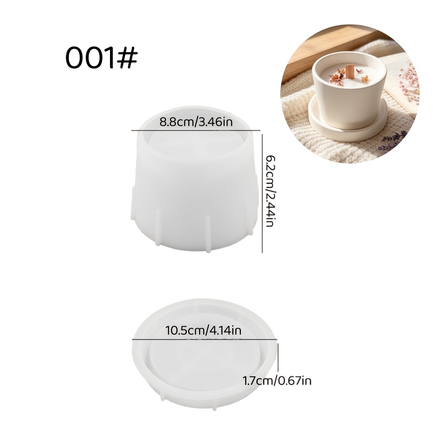 TEMU Clay Silicone Mold, 2pcs, Large And Small Sizes, Suitable For Cement Candle Storage And Decoration, Suitable For Making Epoxy Plaster Candles,