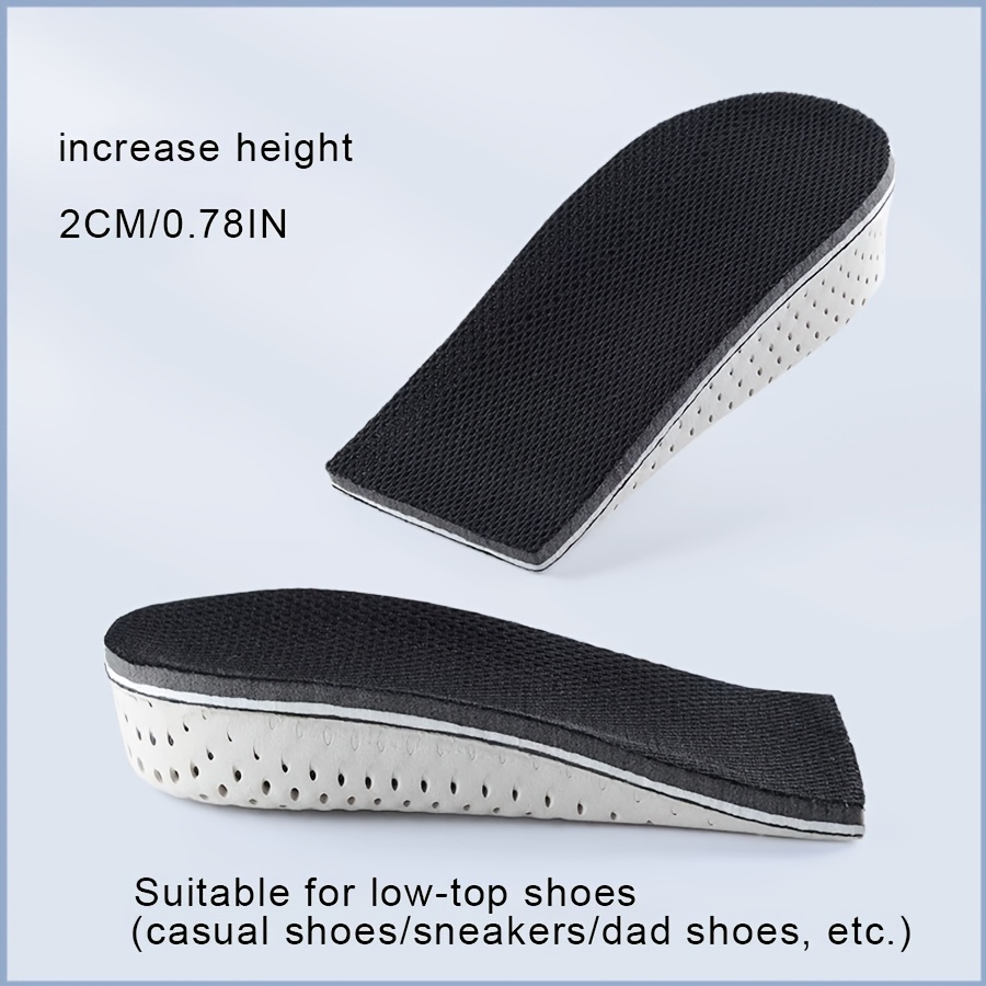 TEMU 1 Pair Of Invisible Height-increasing Insoles, Soft, Breathable, Shock-absorbing, And Memory Foam Insoles Suitable For Everyday Casual Wear To