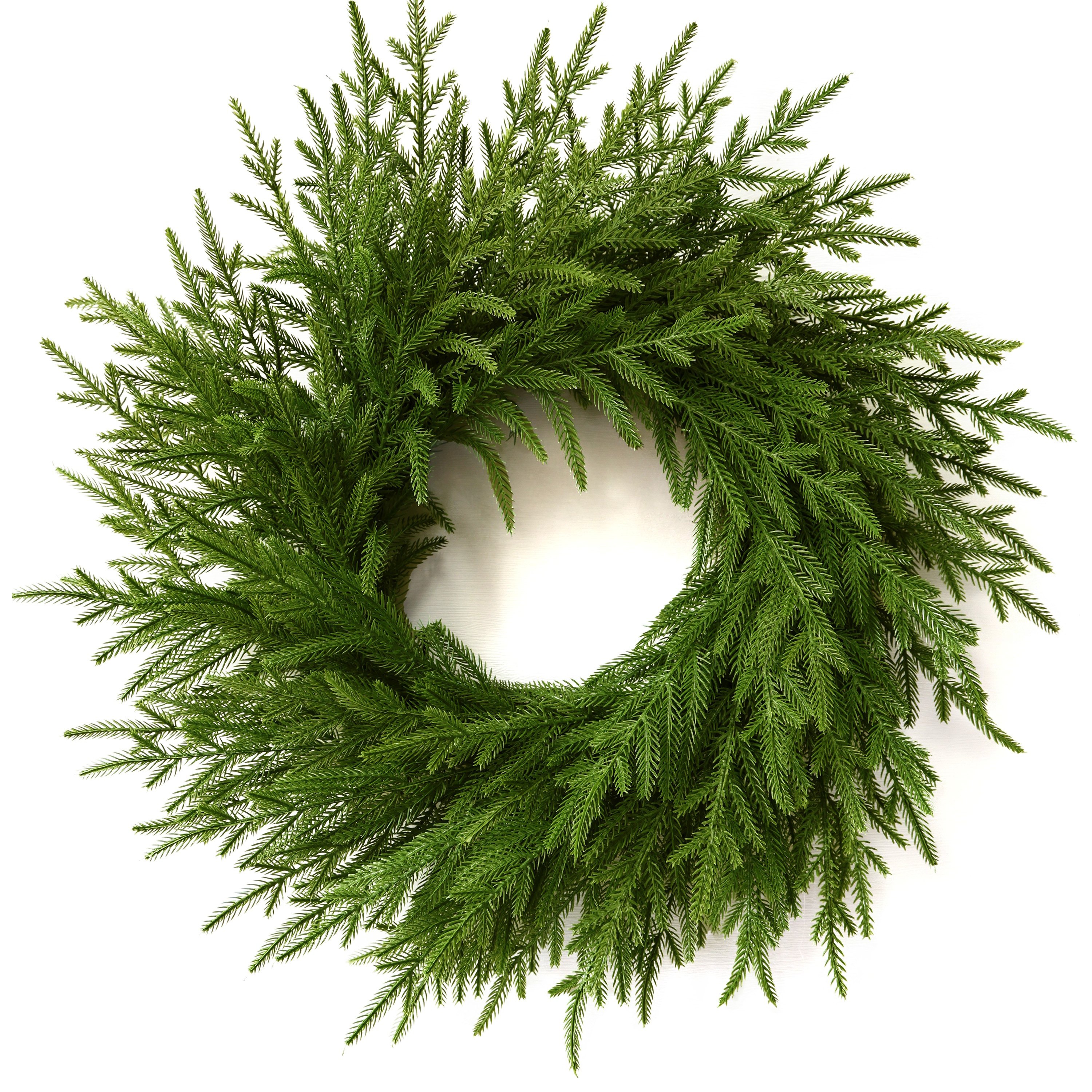 

1pc, 24" Christmas Pine Wreath For Front Door, Artificial Green Wreath Garland Greenery Realistic Wreath Holiday Decoration For Christmas Seasonal Indoor Outdoor Home Decor Diy