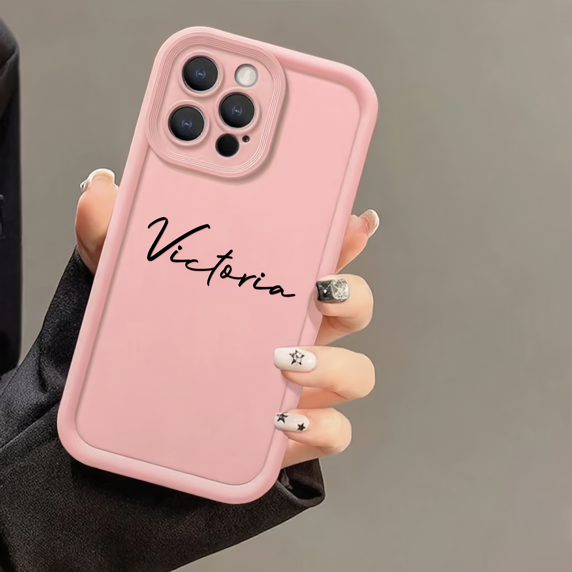 TEMU Phone Case - Personalized Customized Diy Name Phone Case Compatible With Iphone 17 16 15 14 13 12 11 Pro 17 Korea Soft Silicone Shockproof Cover