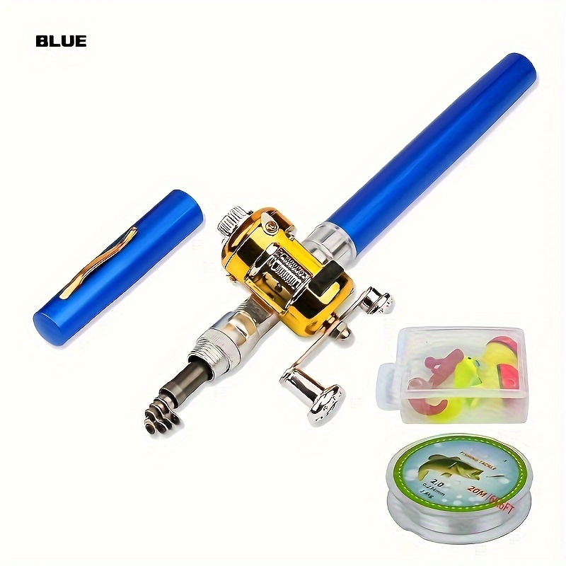1 Set Pocket Size Fishing Rod - Pen Style Fishing Pole And Reel Combo,  Portable Telescopic Small Fishing Pole, Mini Fishing Rod