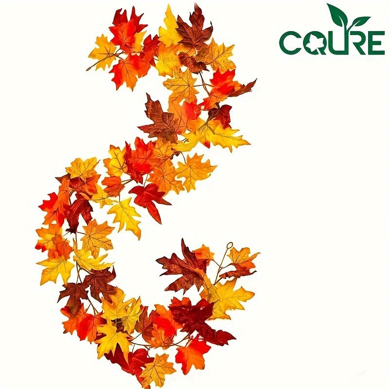 

Cqure 5pcs Feet Fall Decor Garland Maple Leaf, Mixed Garland, Garland Artificial Autumn Foliage Garland Thanksgiving Decor For Home Garden Wall Doorway Backdrop Wedding Fireplace Party Christmas