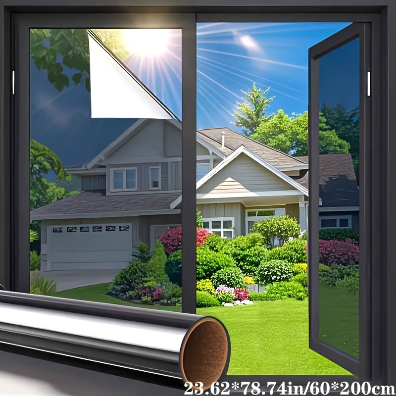 TEMU 1 Roll Of Privacy Mirror Window Film, Reflective Privacy Tone, Anti, Controlling Heat And Blocking Sunlight, Suitable For Home Office Living