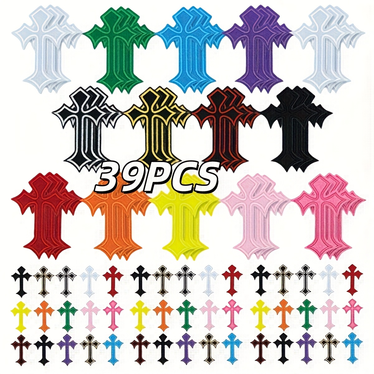 13 26 39pcs of medieval gothic cross stitch patches embroidered badges that   ironed on or sewn suitable for clothing jeans skirts hats and additions