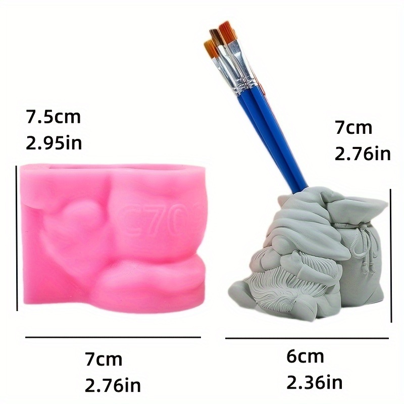 Image of Creative Santa Claus Silicone Mold, Flower Pot Succulent Green Plant Diy Indoor Decoration Ornament Mold, Storage Tube Pen Holder Silicone Mold, New Diy Home Decoration Making