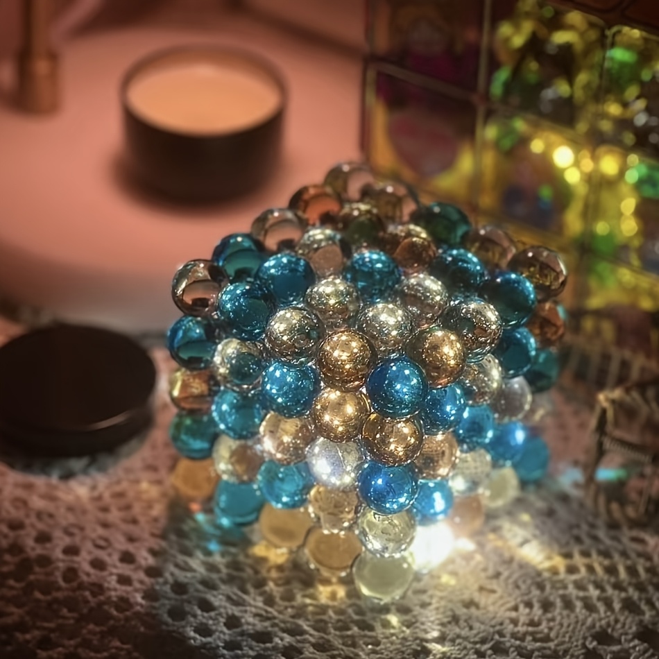 30pcs Mixed Color Artificial Crystal Glass Balls Vibrant Translucent  Decorative Beads for DIY Crafts, Fish Tanks, Stove Accents Handmade