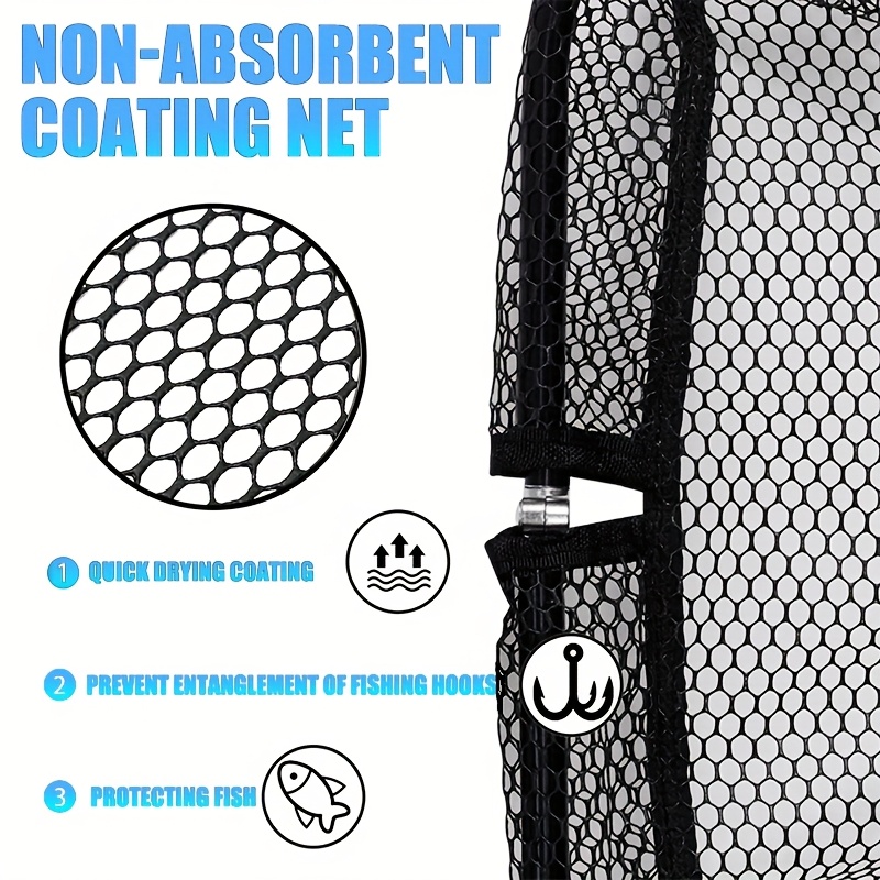 large fishing landing net handheld net adjustable length - Temu