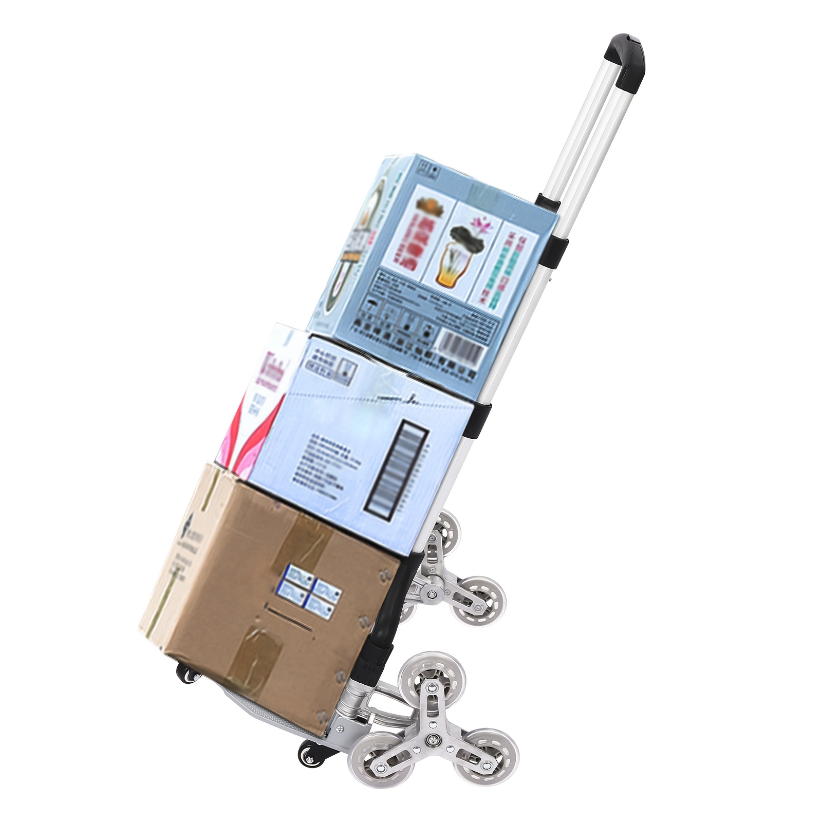 Image of Heavy Duty Adjustable Stair Climbing Cart 70kg Capacity Aluminum Alloy Multi-tier Home Garage Storage Organizer Foldable Design For Furniture Moving