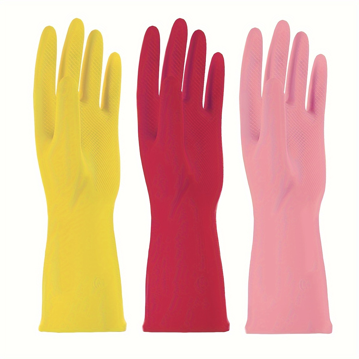 

3 Pair, Premium Household Cleaning Gloves, Waterproof Kitchen Dishwashing Gloves, Non-slip Housework Gloves, Durable Laundry Washing Gloves, Cleaning Supplies, Cleaning Tool