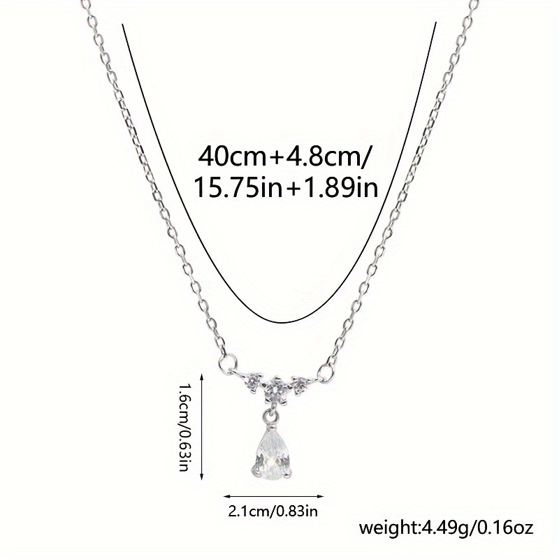 S925 Sterling Silver Fashionable And Simple Drop Necklace Women, Light Luxury High-end Necklace Women, Niche Temperament And Versatile Clavicle Chain Necklace