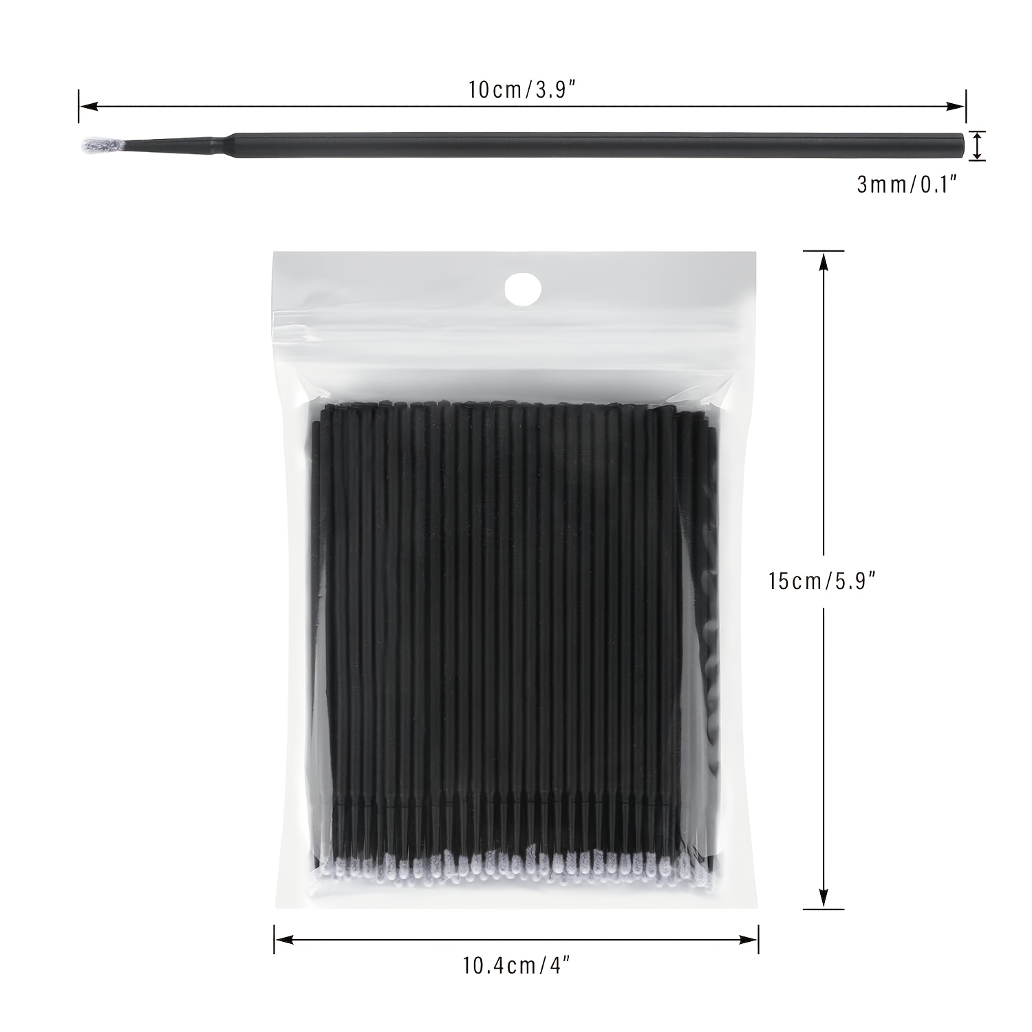 200pcs Eyelash Extension Swabs for Makeup Application