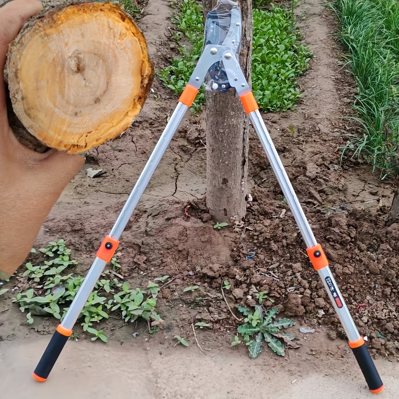 Een meter telescopische krachtige schaar met hoge kwaliteit koolstalen messen, ambidextrous, constructie van mangaanstaal