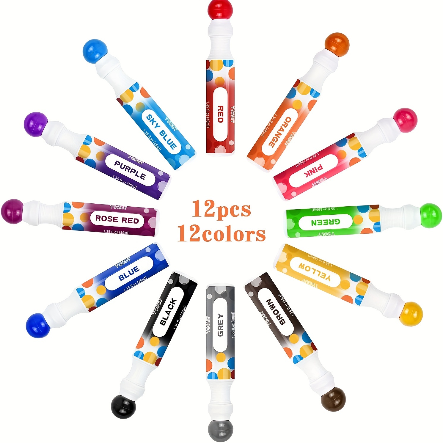 

12 Colors Bingo Daubers, Dot Makers, Washable Coloring Markers