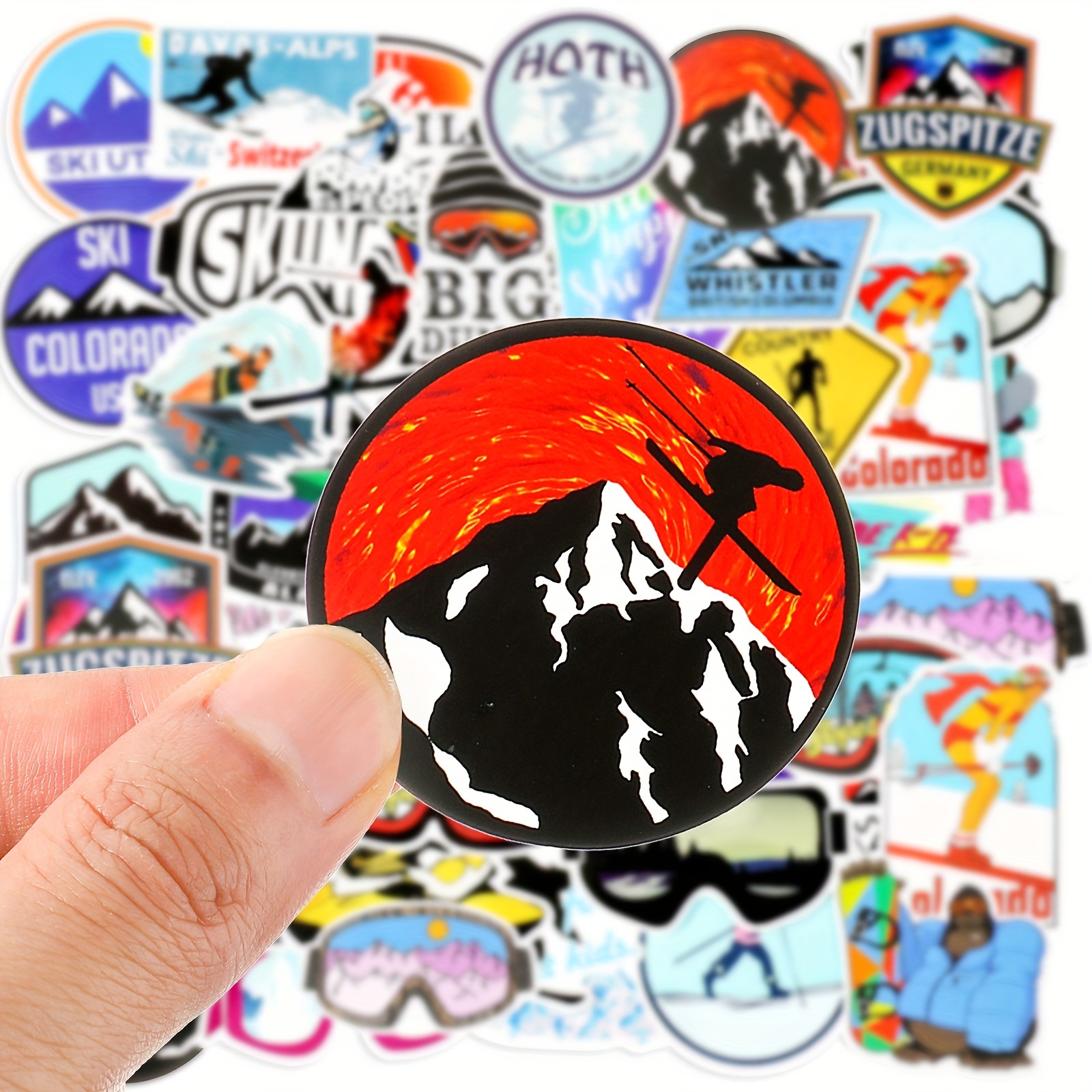 

100 Pieces Ski Stickers And Decals Winter Ski Cartoon Vinyl Waterproof Stickers For Water Bottle Snowboard Stickers Ski Helmet Stickers Sports Stickers For Teen Kids Adult Phone Luggage Laptop Guitar