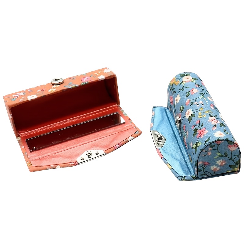 TEMU 2-delige Set Bloem Lipstick Doos met Spiegel Lipstick Opbergdoos Reis Cadeau Is een Geweldige Match