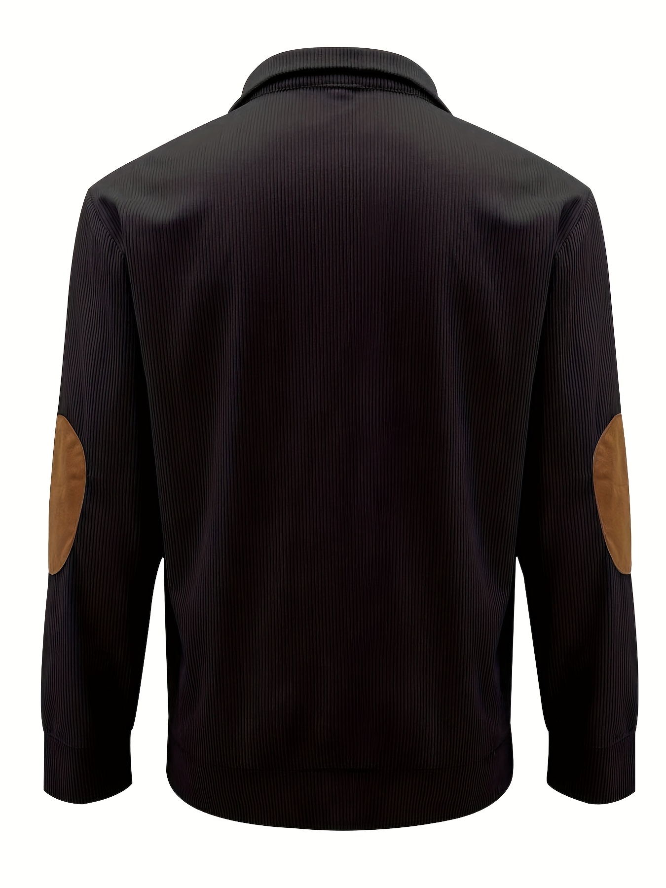 Sweat-shirt décontracté pour homme avec texture en velours côtelé, boutonné sur le devant, coupe régulière, manches longues, col montant, pull tricoté pour tenue décontractée.