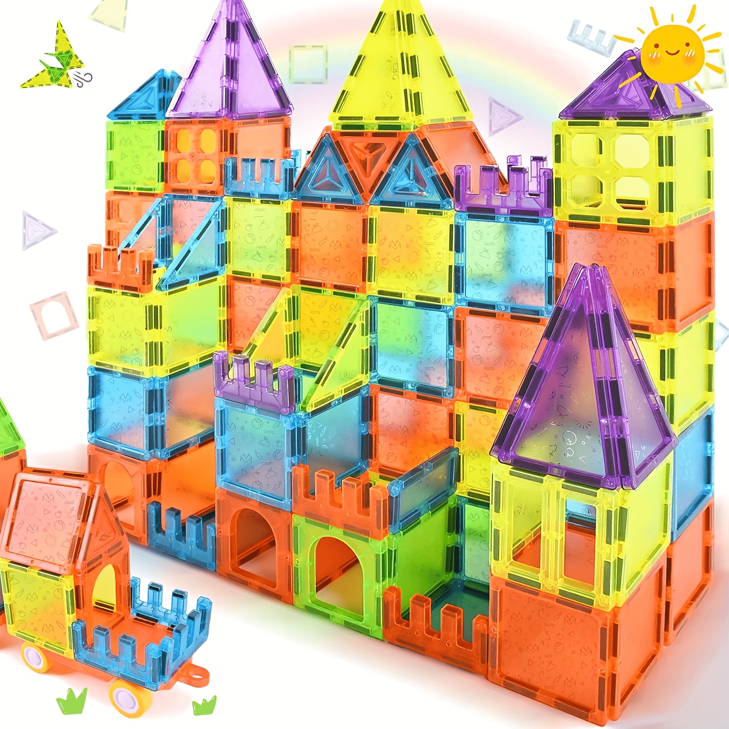 Image of Magnetic Building Blocks, 92pcs Set: Magnetic Building Blocks For Children Ages 3 And Up; Magnetic Toys For Boys And Girls; Magnetic Building Blocks For Children Ages 3, 4, 5, 6, And 7