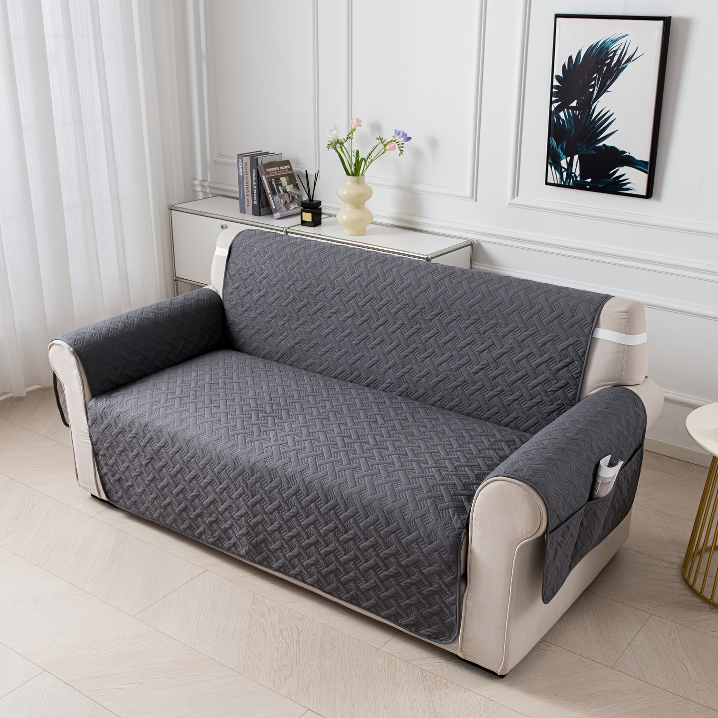 TEMU 1pc 1pc Style Sofa Cushion Thickened Wear-resistant Mat Anti-slip Anti-pet Scratching Sofa Pad