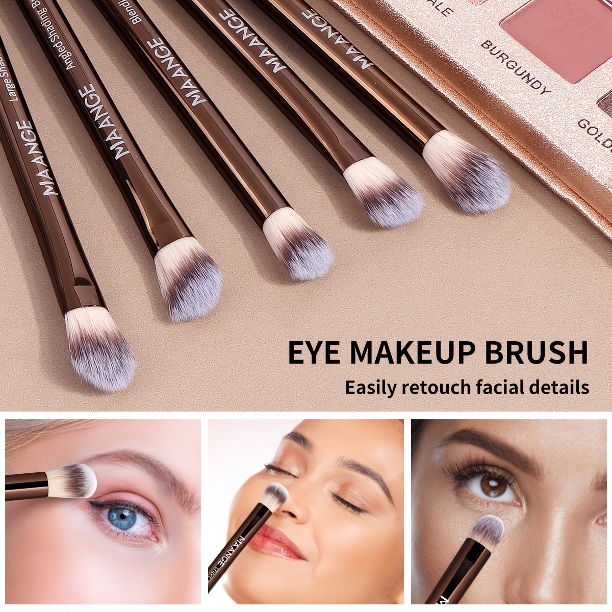 MAANGE 22-Piece Makeup Brush Set, 19 Makeup Brushes + 2 Sponges + Makeup Bag, Portable Makeup Tool Kit, Foundation Brush, Blush Brush, Eyeshadow Brush, Beginner-Friendly Daily Face Makeup Tools, Gift for Women, Christmas Gift