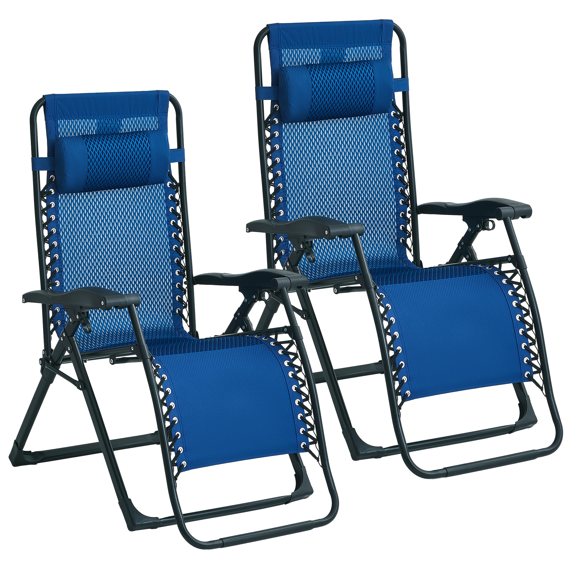 TEMU Tisetrail 2-pack 0 , Adjustable Folding Patio Anti-gravity Recliner Outdoor Lounger With Headrest For Beach Camping, 400lbs Weight Capacity
