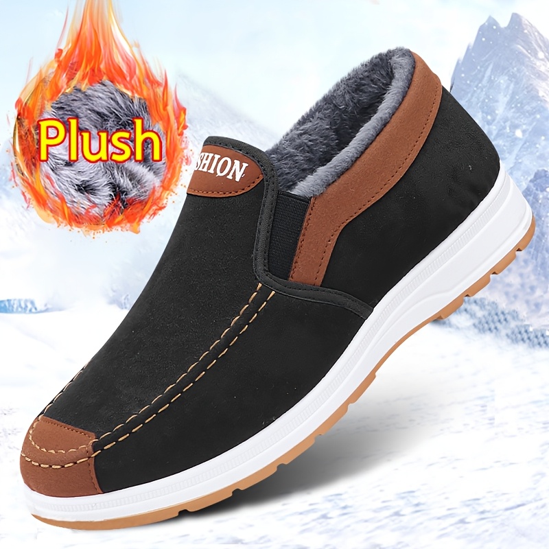 

Men's Cozy & Warm Snow Boots - Slip-resistant Ankle Booties For Hiking, Walking & - Plush Lined Winter Shoes With Casual