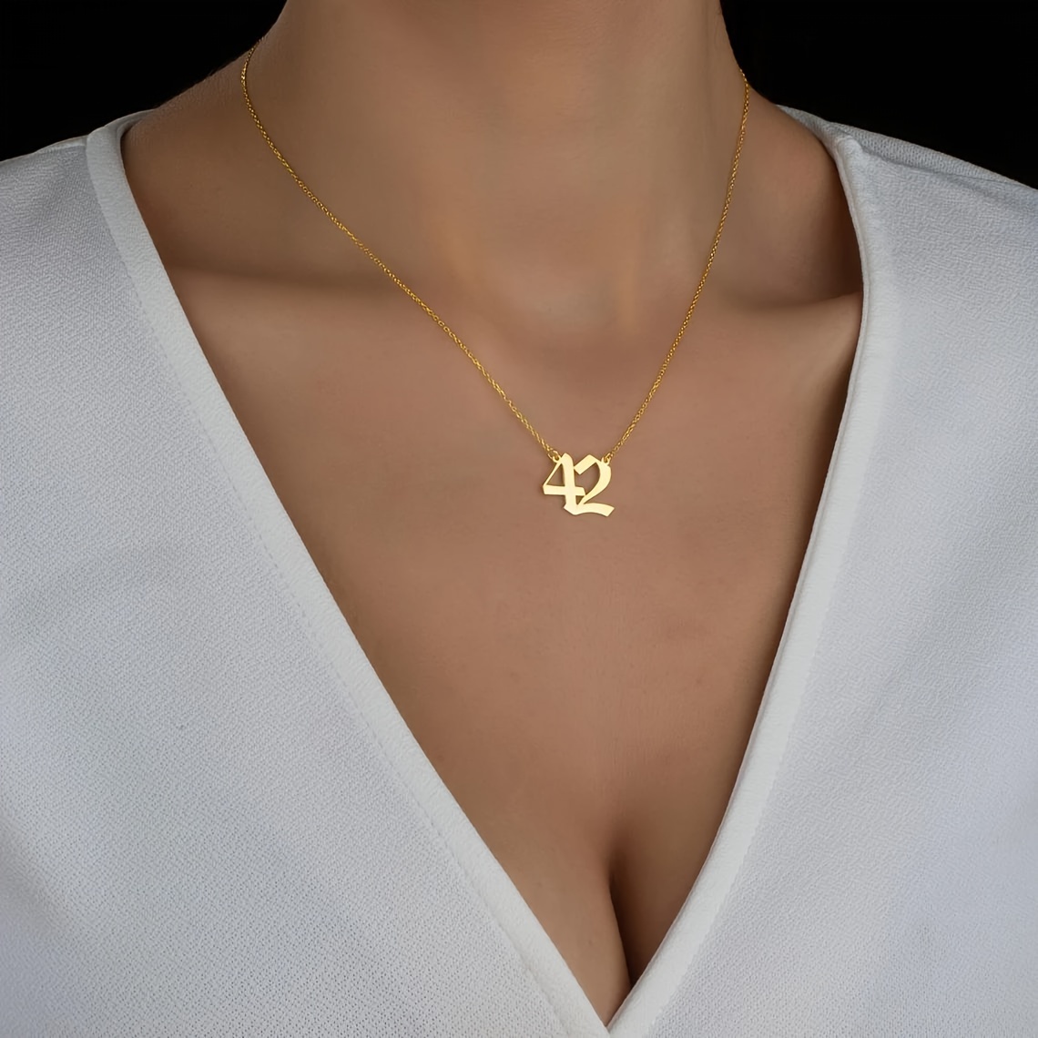 Custom Lucky Number Necklace, Minimalist Design
