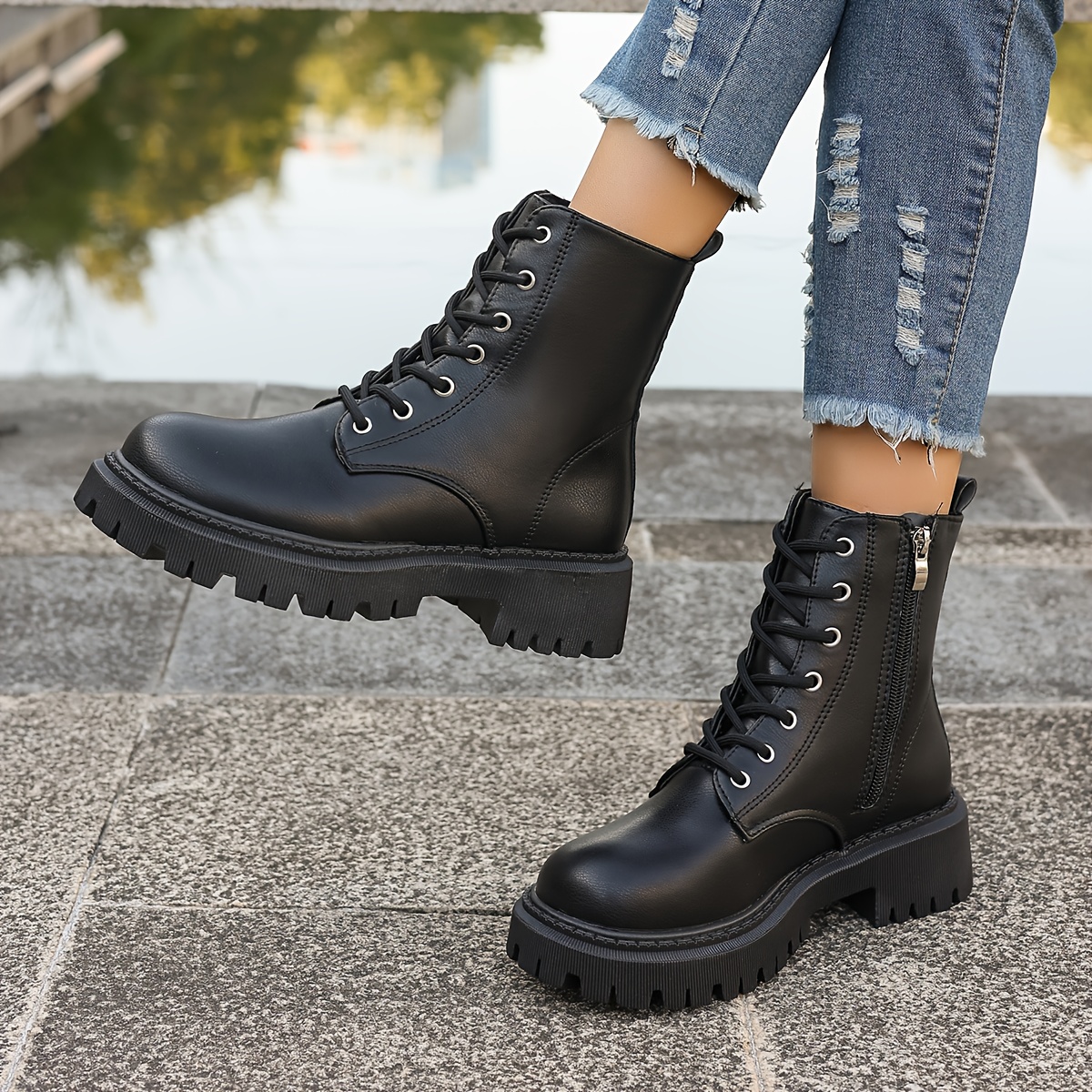 womens fashionable solid color ankle boots side zipper design for easy wearing ankle boots suitable for autumn and winter wear women shoes