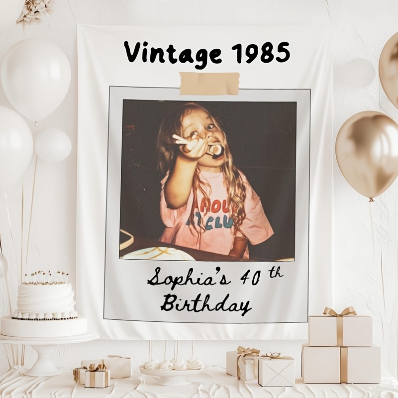 TEMU Custom Birthday Celebration Banner, Available In 30/40/-year-old Vintage-style Patterns, Unisex, A Must-have For Birthday Party Decorations