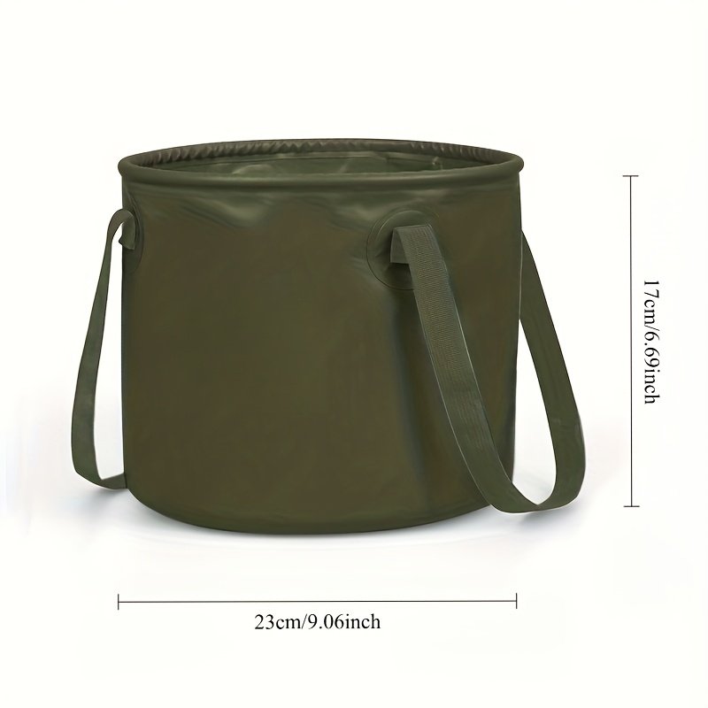 TEMU 1pc Foldable Pvc Bucket - Portable Collapsible Utility Bucket For Camping, Picnics & , Durable With Sturdy Handles, Lightweight & Space-saving,