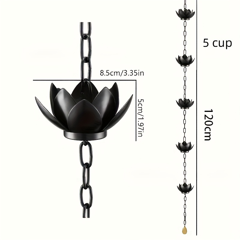 Catena Decorativa Antipioggia Per Grondaie Con Uccelli - Decorazione Giardino Con Tazze E Gancio - Foto 5