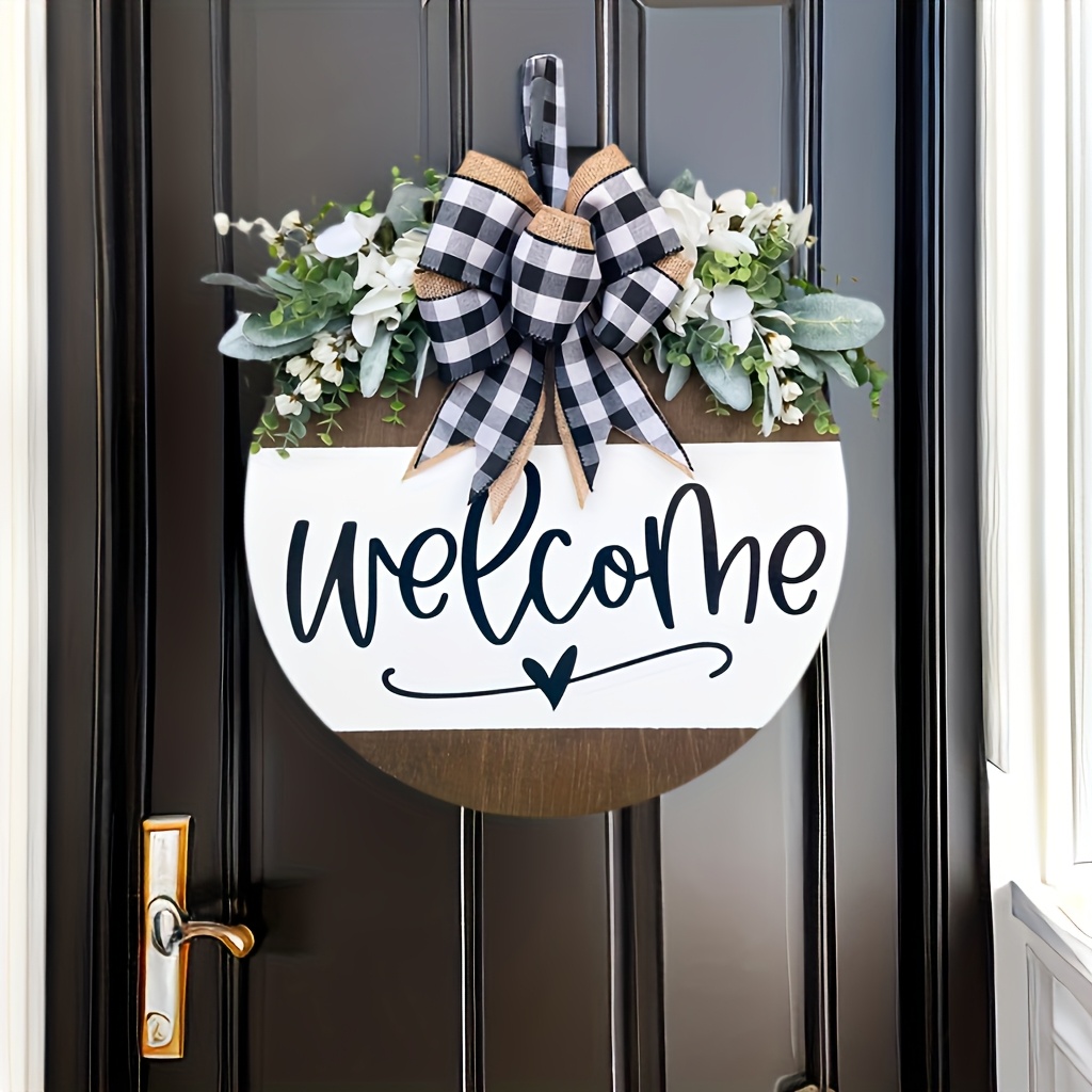 

Welcome Wreath For Front Door - Wood, Perfect Housewarming Gift & Home Decor