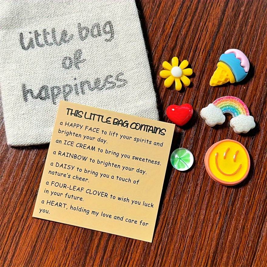 

1pc Little Gift, Uplifting Christmas & Thanksgiving Party Favor, Personalized Positivity Bag With Assorted Charms, Thoughtful & Long Distance Gift For Women, No Feather, Home & Kitchen Decor