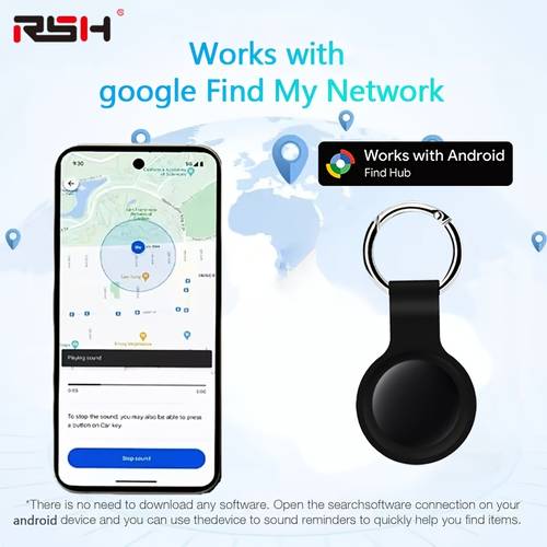 1 pack air tag for key finder luggage item locator works for google find hub device app tag replaceable battery accurate positioning not for devices