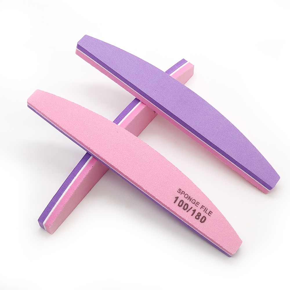 7pcs Sponge Nail Art Sanding Buffers, 100/180 Grit Tools
