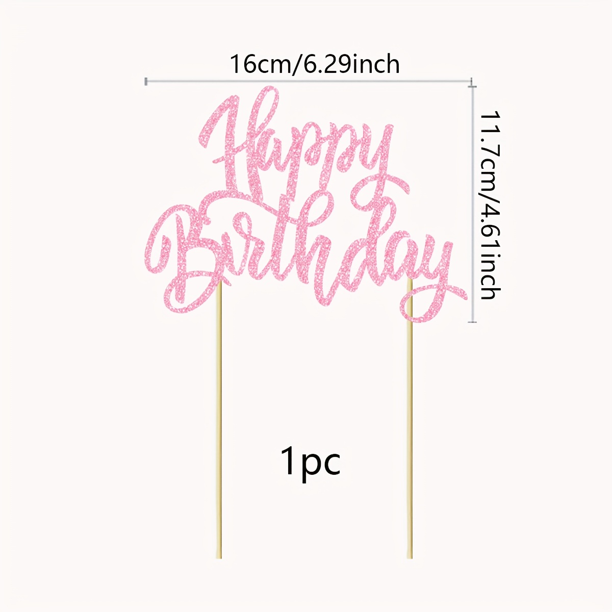 1 Happy Birthday Cake Decoration Insert Card, Birthday Party Celebrating Happy Birthday Party Cake Decoration Insert Card