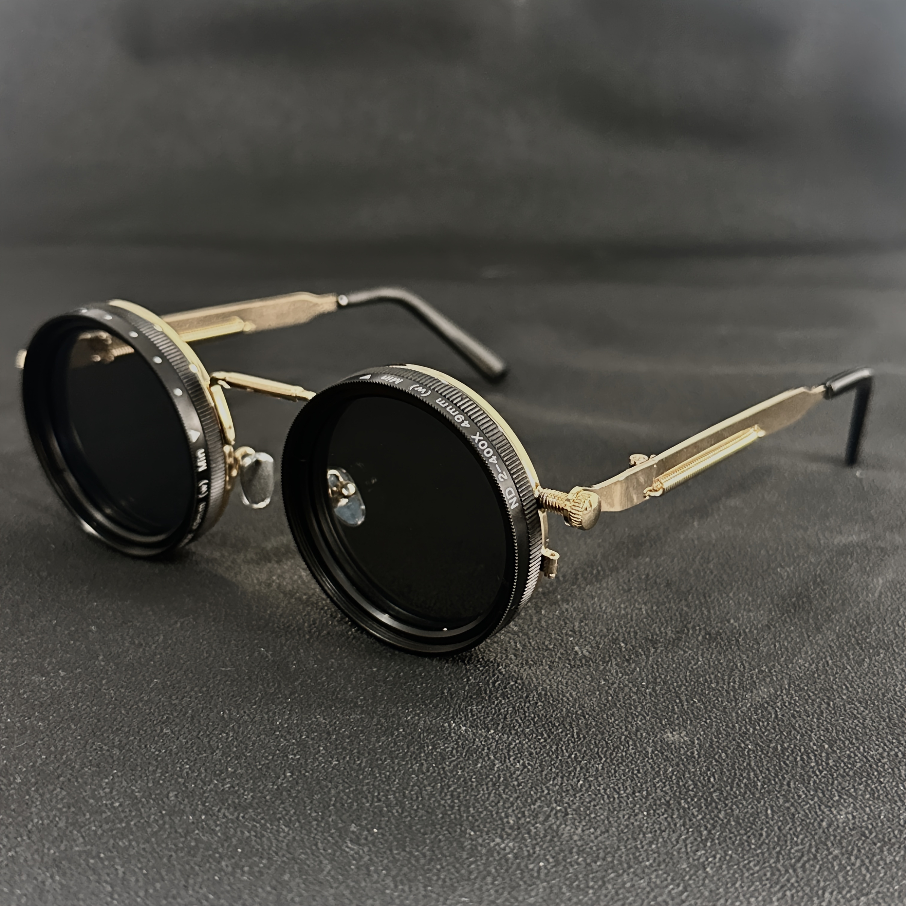 1 pair of brightness adjustable   1 9   frame gradient polarized nd   round metal frame   style bohemian retro rotating design wide version 139mm or more unisex mens teenagers womens masquerade   Product details 2