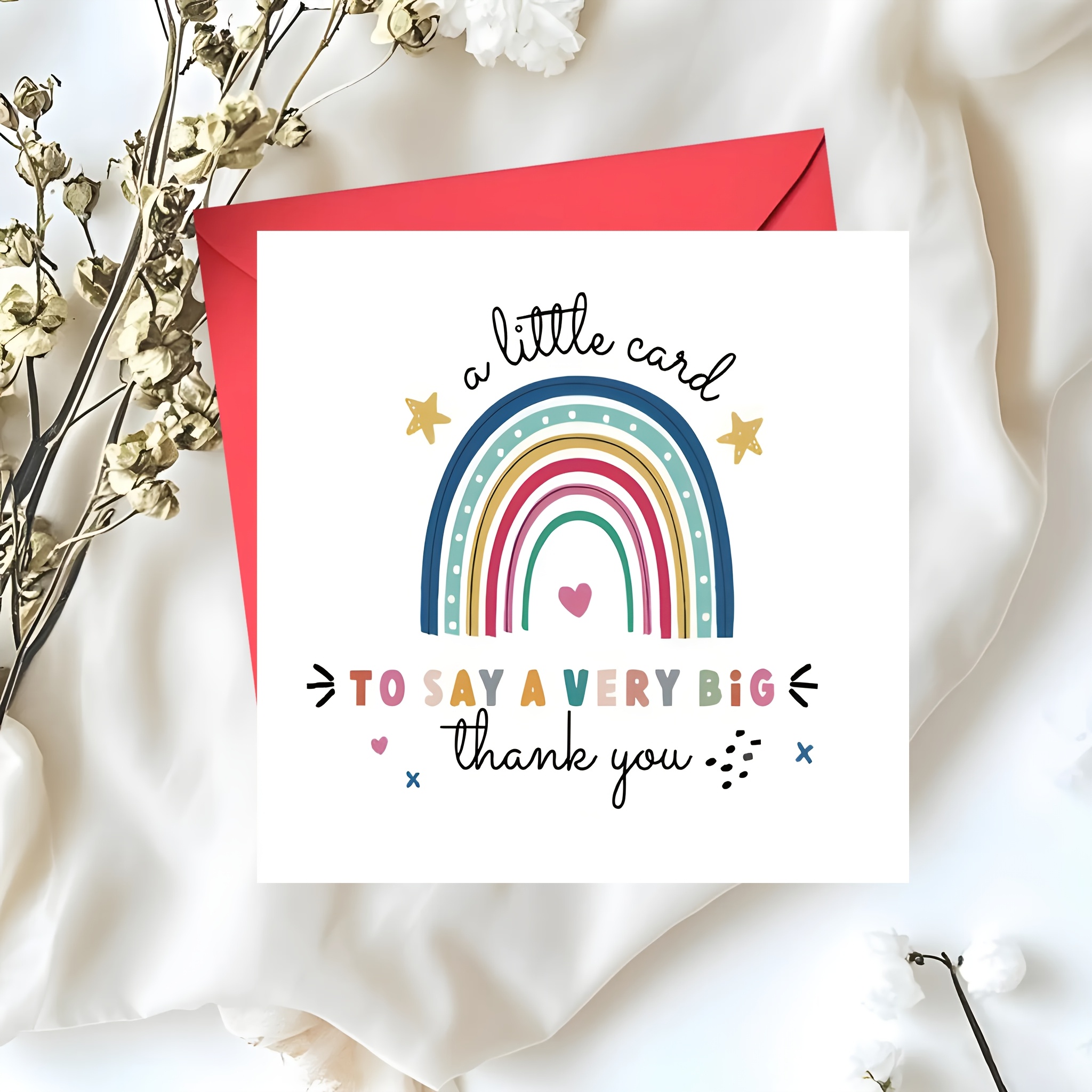 whimsical thank you card with   stars a little card to say a very big thank you   appreciation card for teachers     coworkers thanksgiving employee recognition holiday gifts tokens of appreciation gift   font style vib nt print quality g duation gift   cardstock   gift