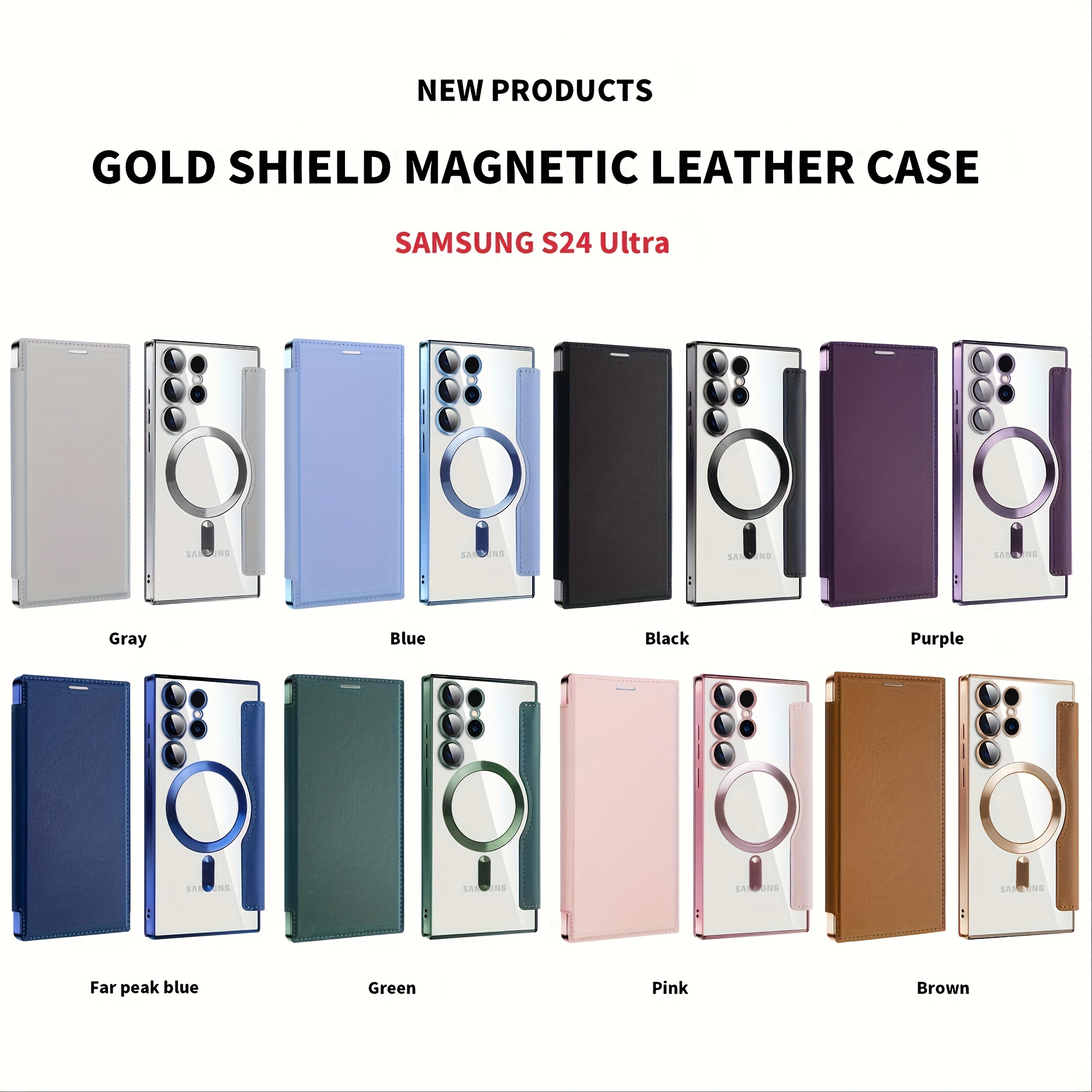 

Golden Magnetic Case S22/s22+/s22ultra S23/s23+/s23fe/23ultra S24/s24+/s24fe/s24ultra/s25 S25plus S25u S24fe Flip Cover Magnetic Full Coverage Lens Protection Phone Case