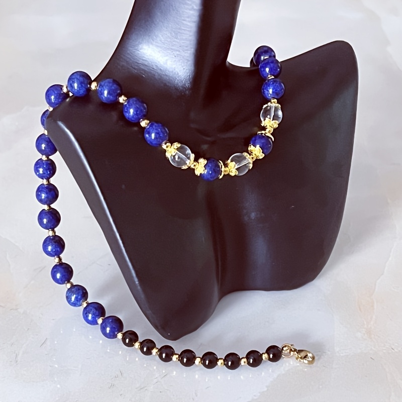 

Vintage Natural Lapis Crystal Necklace Clavicle Necklace Ladies Necklace High-end Temperament