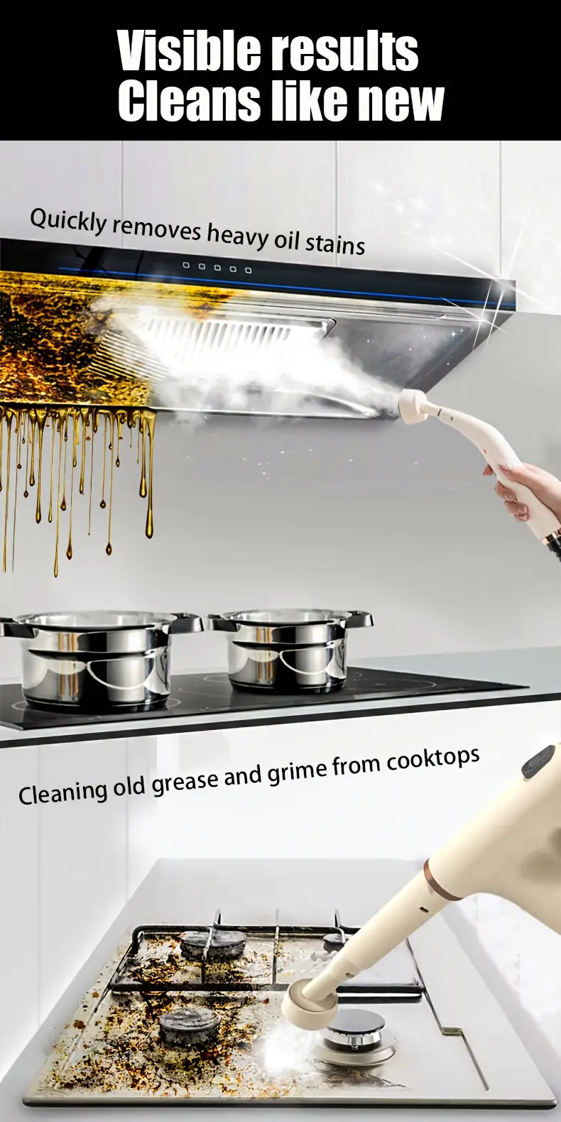 portable high power handheld steam cleaner 1300w adjustable temperature and pressure capacity temperature of cleaning accessories kitchen bathroom car multi functional cleaning european plug Product details 1