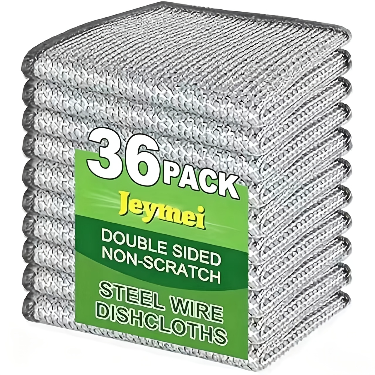 TEMU 36pcs Stainless Steel Wire Mesh Dishcloths - Reusable Multi-functional Cleaning Wipes, Suitable For Kitchen, Bathroom, Tableware And Countertops