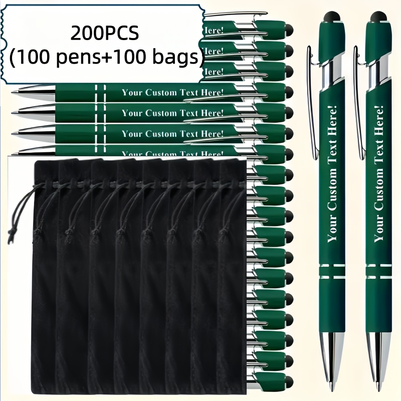 Custom Logo Metal Ballpoint Pens Set with Black Ink