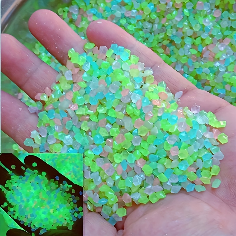 TEMU 6350pcs Fluorescent Resin Light Decoration Stones - Garden Decor, Weight 0.33 Lbs, Individual Diameter 0.197 Inches, Suitable For Wish Bottles,