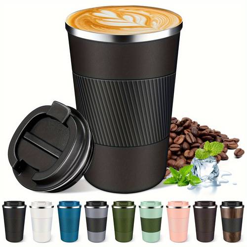 insulated travel coffee mug spill leak proof portable to stainless steel coffee tumbler reusable thermal coffee cup with lid for hot cold drinks travel and gifts
